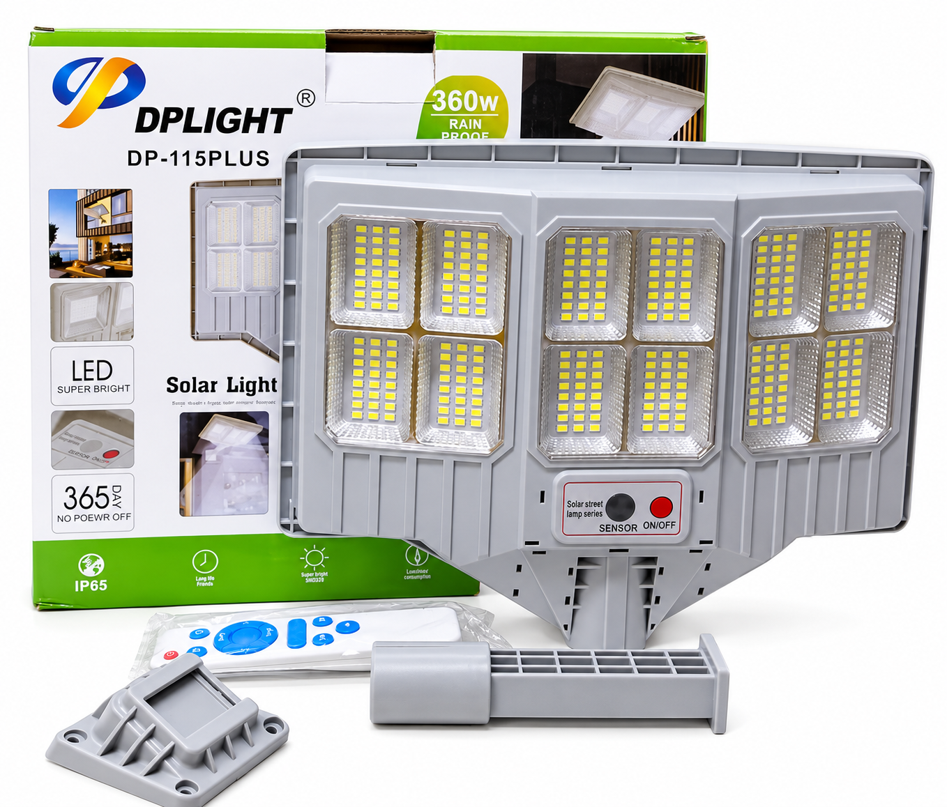 Front view of DP-360W Solar Streetlight