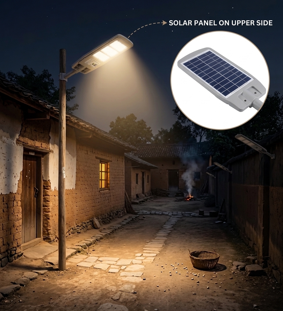 CL29 300W Solar Streetlight illuminating an outdoor area at night